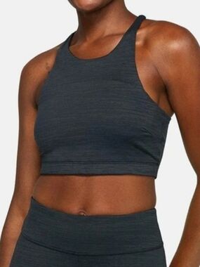 OUTDOOR VOICES Techsweat Crop Top In Black Activewear Gym Size XL